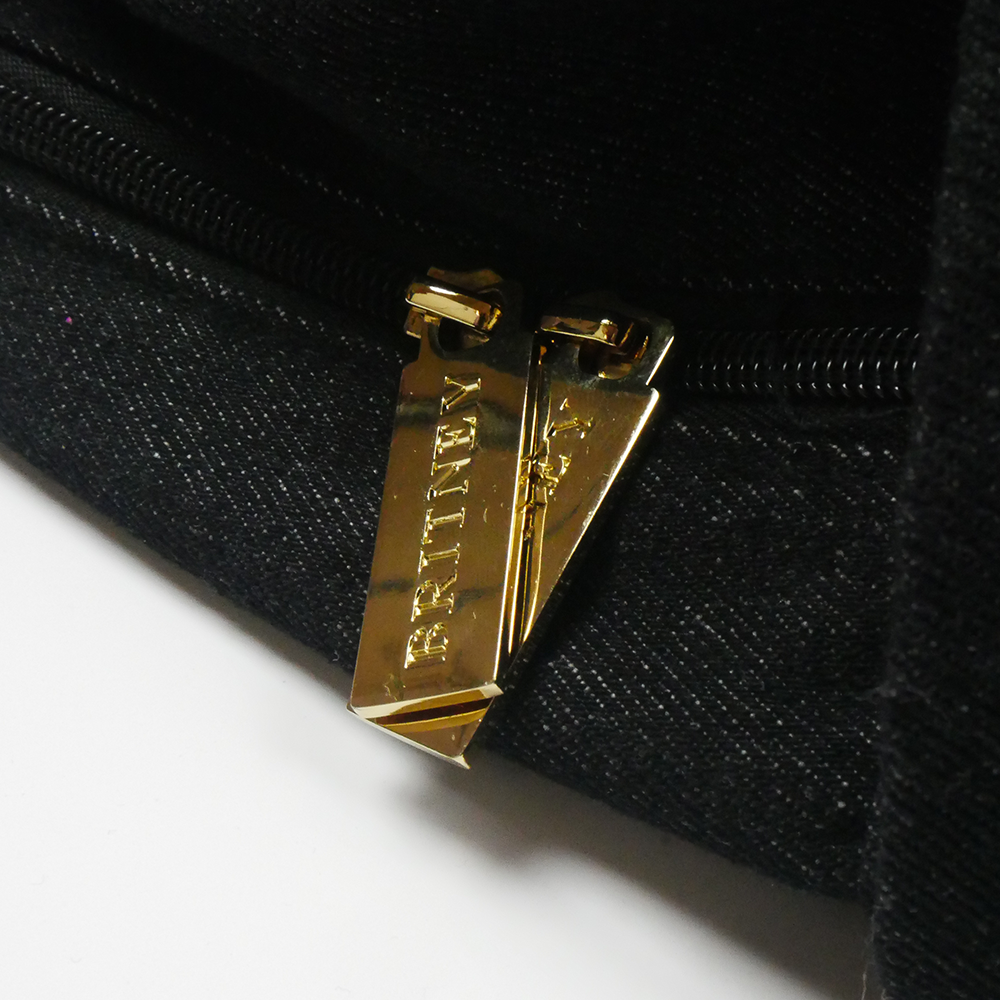 Black Denim Patch Backpack