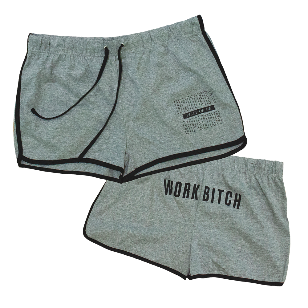 Work Bitch Retro Grey Shorts